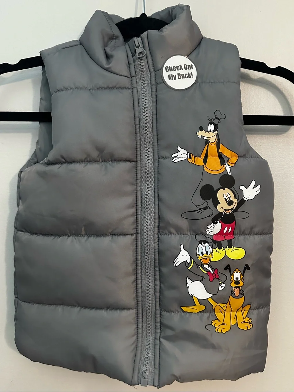 NWT Disney Puffer Vest Gray Size 4T